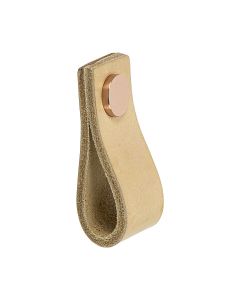 Möbelknopf Loop - Natur Leder / Kupfer - Beslag Design