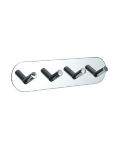 Base 100 4-Haken - Matt Edelstahl - Beslag Design