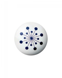 Flower Porzellanknauf / Haken - Blau -  Anne Black