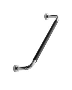 Lounge Griff - Chrom / Schwarzes Leder - 160 mm - Furnipart