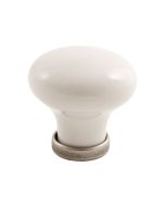 Möbelknopf / Knopf 24136 - Weißen Porzellan / Zinn - Beslag Design