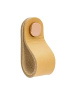 Loop runder Knauf - Naturleder / Poliertes Kupfer - Beslag Design